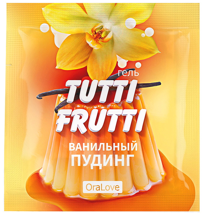 Съедобный лубрикант со вкусом ванильный пудинг Tutti-Frutti OraLove 4 мл, пробник