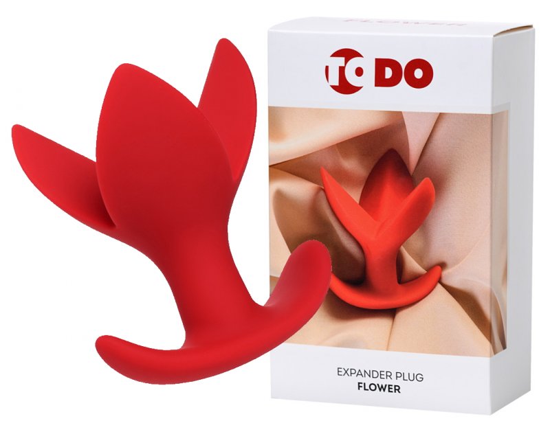 Расширяющаяся анальная втулка Flower By Toyfa красная